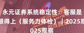 永元证券系统稳定性：客服是否跟得上（服务力体检）｜2025观察