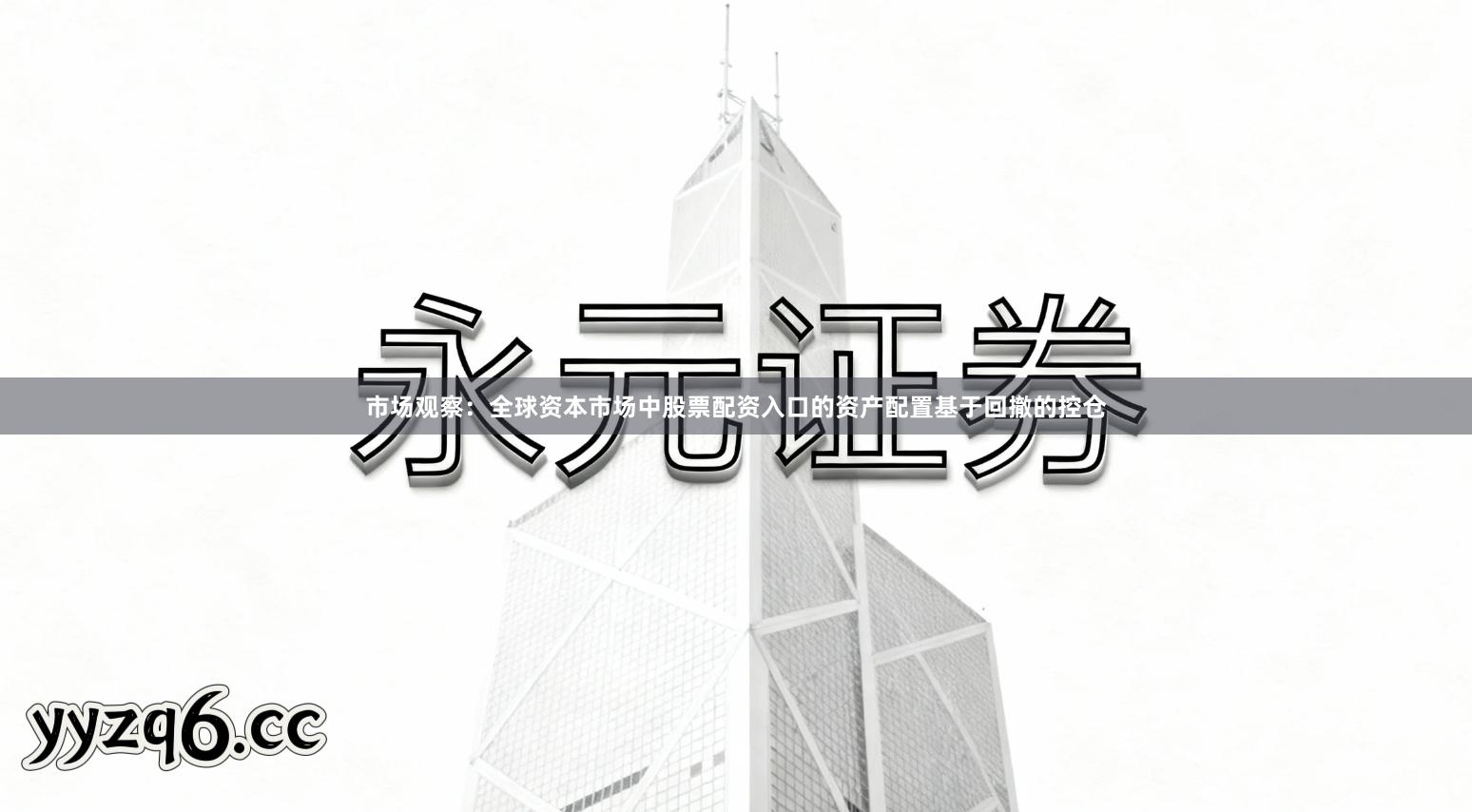 市场观察：全球资本市场中股票配资入口的资产配置基于回撤的控仓